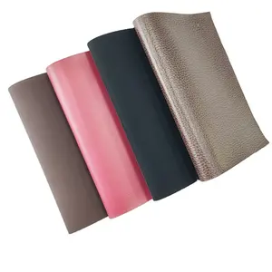 Litchi Embossed Sheep Skin PU leather For Shoes Lining Non-woven Backing Shoe Upper Material