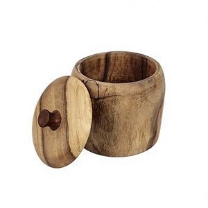 Tarro de Miel de Madera Hecho a Mano con Tapa Abatible Hermética, Apto para Lavavajillas, Calentable, Contenedor Multifuncional Minimalista para Almacenamiento de Alimentos - Product Image 5