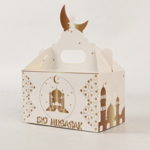 Islamic Muslim Eid Mubarak Boxes Folding Handle Cake Gable Candy Paper <b>Gift</b> <b>Box</b> for <b>Ramadan</b> Party Supplies - Product Image 3