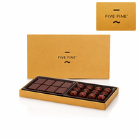 Boîte à chocolat en papier rigide écologique personnalisée de luxe, recyclable, avec couvercle, laminage mat, revêtement UV, logo estampé noir