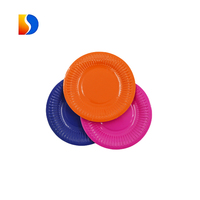 Assiettes en papier jetables écologiques sans revêtement plastique pour fêtes, 6'', 7'', 9'', 10''