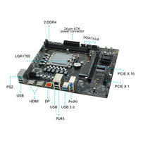 Carte mère H610 avec processeur Intel I7 12700 LGA1700, ensemble de carte mère mini, RAM DDR4 8 Go 3200 MHz, combo informatique