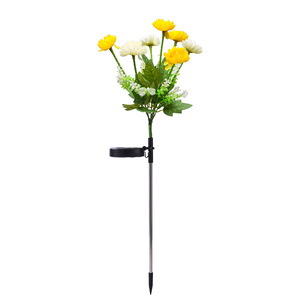 Lampe solaire féerique en forme de fleur de lotus des neiges à 7 têtes, LED d'extérieur, simulation artificielle, pour jardin, à insérer dans le sol - Product Image 5