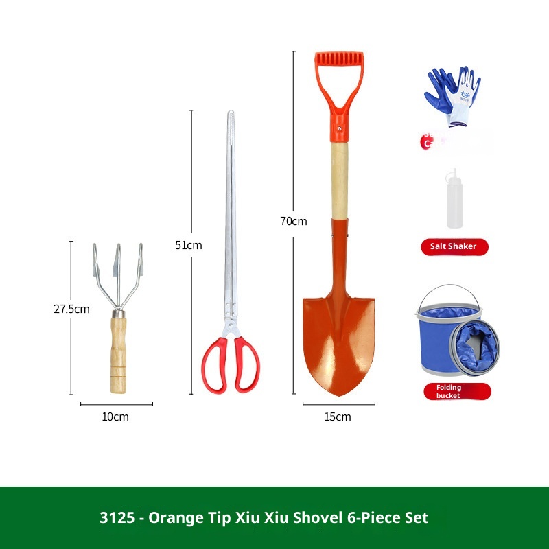 Set di sei pezzi con pala Xiuxiu a punta 3125 arancione