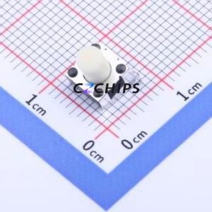 THDM03-BW1-B Tactile Switch SMD Switch Single Pole Single Throw Round Button 1.8N Horizontal Mount - Product Image 1