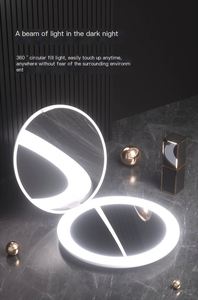 Factory Price LED Cosmetic <b>Mirror</b> Handheld Compact Pocket Foldable Dimmable <b>Lighting</b> Personalized Magnifying Dual Sided - Product Image 4