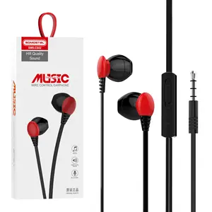 Somostel廉价超低音耳金属运动耳机有线耳机3.5毫米带麦克风