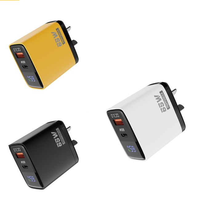 DENIXI PD Type-C Intelligent Digital Display 65 Watt Charger Compatible with Power Adapters for Mobile Phones and Laptops