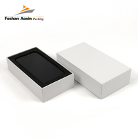 Boîte d'emballage pour téléphone portable avec insert en mousse, conception antichoc, couvercle et base vides, fabrication professionnelle OEM
