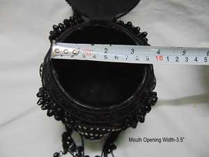 Bolso de noche elegante hecho a mano con piedra y metal negro - Product Image 5