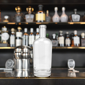 Venta caliente Wmpty Botella de vidrio 300ml 500ml 700ml 750ml Vodka Whisky Licor <span class=keywords><strong>Brandy</strong></span> con corcho - Product Image 2