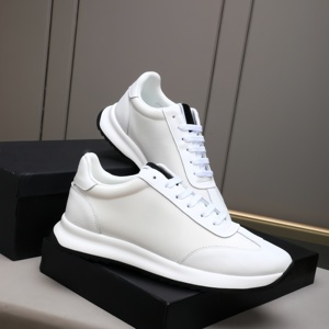 Zapatos Deportivos Casuales de Diseño con Función Antideslizante, Forro de Cuero Genuino, Cierre con Cordones, Tendencia de Moda Lujosa - Product Image 1