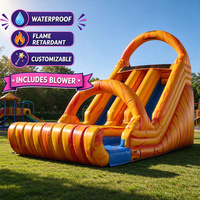 Grand toboggan gonflable blanc, robuste et résistant, à double piste, personnalisable (ODM/OEM) pour enfants et adultes