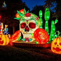 Lanterne Mariachi Squelette Personnalisée pour l'Extérieur, Idéale pour le Festival du Jour des Morts et les Affichages Nocturnes dans les Parcs à Thème
