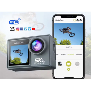 Tùy Chỉnh Thương Hiệu Vlogging Camara Xe Máy Chống Thấm Nước Xe Đạp 5K Hành Động Thể Thao Máy Ảnh - Product Image 1