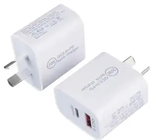 20W PD Charger Australia Dual USB Quick Charger Fast USB Type C Wall Charger 20W AU Plug for Mobile Phone