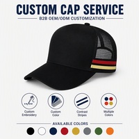 Casquettes de camionneur de sport d'extérieur haut de gamme à profil moyen, personnalisables avec votre logo, brodées à la main, pour adultes - 6 panneaux