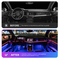 KYNCHO para Audi A3 8Y 2021-2025, Luz Ambiental RGB para Auto, Iluminación Interior LED de 64 Colores, Control por Pantalla y Aplicación
