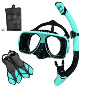 Set perlengkapan menyelam silikon untuk dewasa, Set peralatan selam Snorkel, masker Snorkeling Scuba silikon untuk dewasa
