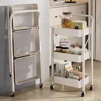 Chariot de rangement pliable à plusieurs niveaux pour les livres de légumes dans le salon et la cuisine Solution d'organisation améliorée