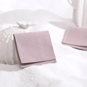 Fuchen <b>Light</b> Purple Envelope Microfiber Square Lightweight Earrings Rings Necklace Gift Packaging with Custom Logo Jewelry Pouch - Product Image 2
