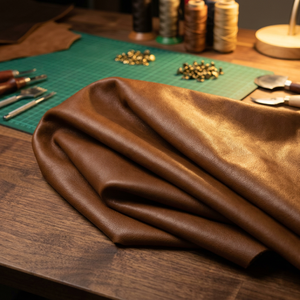 Fine Cow Hide Split Ostriches Shiny Crunch Leather Grain Wind Proof Best Selling Finished Leather Sheet Durable Home Decor - Product Image 1