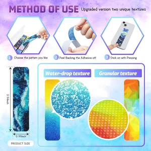 6PCS 10X 2.5CM Bandes Calmes Anxiété Soulagement Sensoriel Fidgets Stress Libération Goutte D'eau Granulaire Tactile Texturé Autocollant - Product Image 3