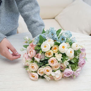 人工花春小さなダイヤモンドローズウィンドウデコレーション,人工花ホームデコレーション - Product Image 3