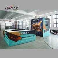Support de toile de fond robuste pour événements, expositions, affichage de logo, intérieur pour stand de salon professionnel sur le thème de l'alimentation
