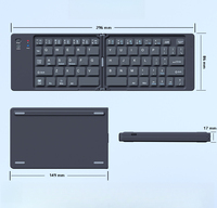 Keyboard BT Lipat Tipis dengan Sakelar Scissor, Dapat Diisi Ulang via USB, Multi Perangkat untuk Ponsel, Tablet, Laptop, Mengetik