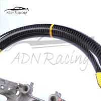 Volant de course personnalisé en fibre de carbone noire véritable à 3 branches avec cuir jaune pour KIA Stinger GT 2018-2023