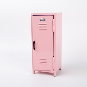Metal Storage Cabinet with Key <b>Lock</b> Mini <b>Safe</b> Desktop Organizer in Blue for Table Decoration - Product Image 1