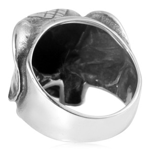 yunnique Men's Elephant Head Stainless Steel <b>Ring</b> <b>Silver</b> Animal Zodiac Jewelry Gift - Product Image 4