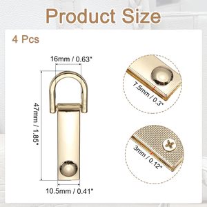 Boucle de fixation latérale pour sac, fermoirs métalliques pour suspension de sac à main, connecteur de chaîne de sac à main avec anneau en D - Product Image 2