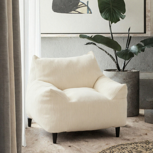 Sofá Puff Cuadrado de Diseño Moderno, Duradero y Cómodo, de Espuma y Corduroy, de Una Plaza, con Funda Extraíble, Extra Suave, para Sala de Estar o Dormitorio - Product Image 3