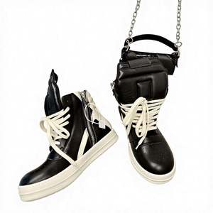 Chaussures de créateur RO Triangle à semelle épaisse pour couple, en cuir véritable, rehaussantes, décontractées, respirantes et imperméables - Product Image 4