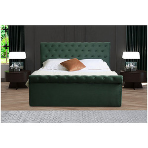 Contemporary Modern Queen-Size Chesterfield Bed Solid Wood Upholstered Velvet <b>Bedside</b> Ottoman Up-Holstered Bedrooms Furniture - Product Image 5