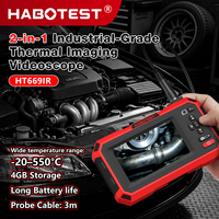 Endoscope thermique 2-en-1 HABOTEST HT669IR, caméra thermique IR HD 720P 4,3 pouces, boroscope -20~550°C, sonde OEM IP67, inspection de tuyaux 3M