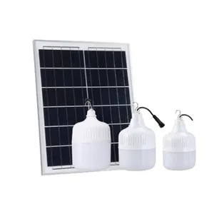 Waterproof Remote Energy Saving Night Market Outage Emergency Outdoor Camping Solar Power Charging Portable LED Bulb Lamp Lights