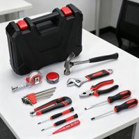 Kit d'outils ménagers 20 pièces pour l'entretien et les réparations générales de la maison avec mini-scie à métaux et niveau à bulle