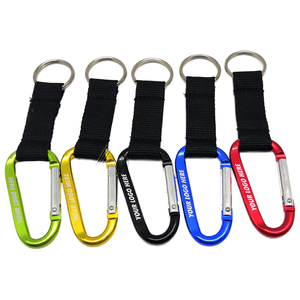 Outdoor Multifunctional Buckle <b>Customized</b> Key Chain Aluminum Woven Carabiner <b>Keychain</b> with Logo Printing - Product Image 1