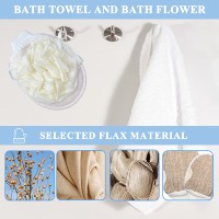 Gant de bain multifonctionnel avec éponge intégrée, en fibre de bambou naturelle, exfoliant, pour le corps, accessoire de bain