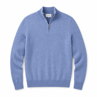 Pull en maille personnalisé pour homme à col montant et fermeture éclair courte, service OEM ODM, marque privée, hauts décontractés à manches longues pour l'automne et l'hiver