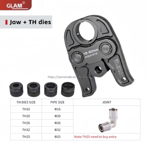 Cabezal de Herramienta de Prensado Hidráulico Industrial Glam para Tuberías, Prensa Universal para Bricolaje, Mordazas para Pex, Cobre, Perfiles TH/U/V/M/<span class=keywords><strong>VAU</strong></span>/VUS - Product Image 3