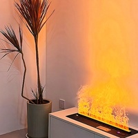 Cheminée électrique à vapeur d'eau intégrée, double système d'eau, flamme réglable, télécommande, 47.24x7.87x8.27, couverture de 45 à 920 m²