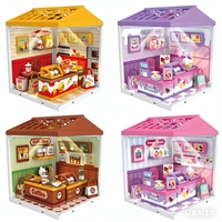 Nouveau 2026 OEM ODM Mini Maison à Assembler Micro-Scène Magasin avec Éclairage Blocs DIY Jouets Éducatifs