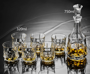 Ensemble de <span class=keywords><strong>carafe</strong></span> à whisky élégant, bouteille à liqueur en cristal avec décalcomanie or véritable pour Scotch/Bourbon et idéal pour offrir - Product Image 6