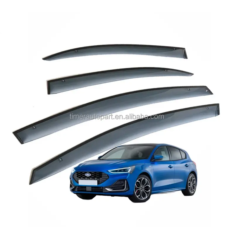 Coche artefacto inyección ventana Viseras para 2007-2021 Ford Focus St Mk2 deflectores de viento lluvia guardias ahumado o Color negro