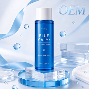 Tonique apaisant Blue Calm+ 120ml, hydratant au peptide bleu pour peaux sensibles, soin de la peau OEM - Product Image 4