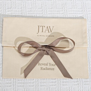 Luxury High-Quality Gift Packaging Custom Logo Printed Herringbone Cotton Dustproof <strong>Envelope</strong> Bag for Jewelry Wallet Cosmetic - Product Image 2